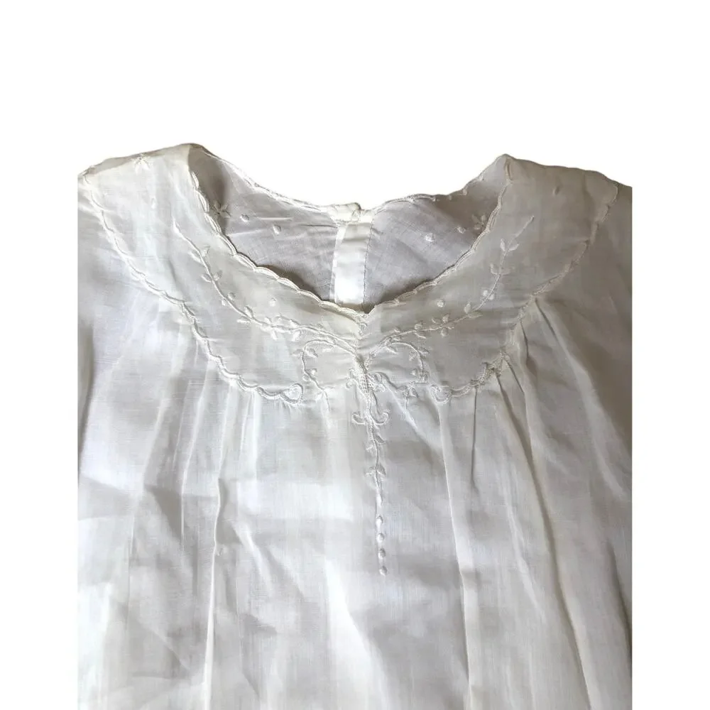 Vintage handmade Embroidered Dresses pink & white 12-18 months